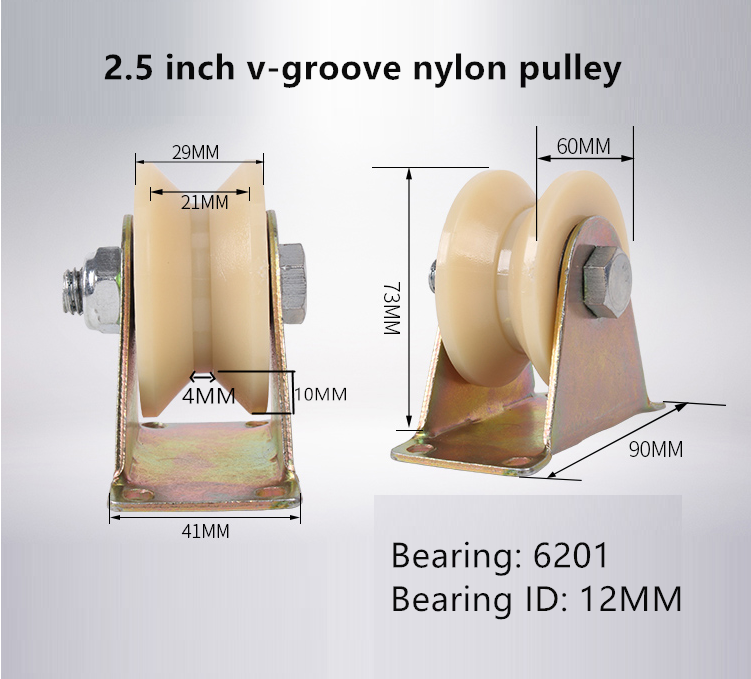 Set Van 4 Nylon Katrolwielen – 45 Mm Diameter, 6 Mm Groef, 10 Mm Lager, 50 Kg Capaciteit, Precisie Vervaardigd In De EU 3 miniatura