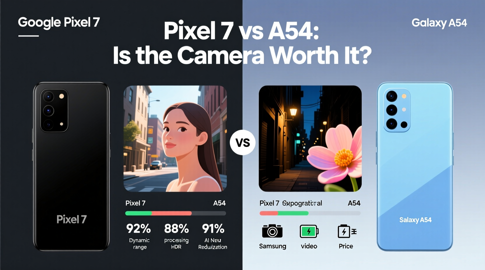 google pixel 7 vs samsung a54 is the pixels camera worth the extra cost