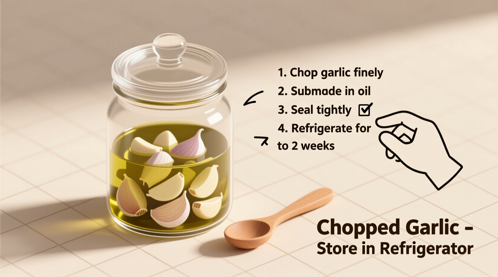 how to store chopped garlic
