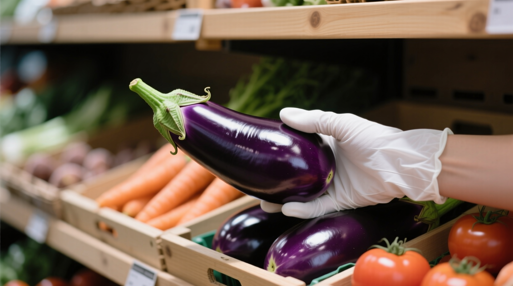 pick a good eggplant at the store by looking at its ski