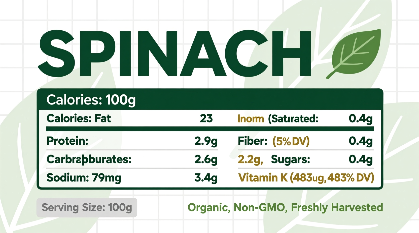 nutrition information spinach