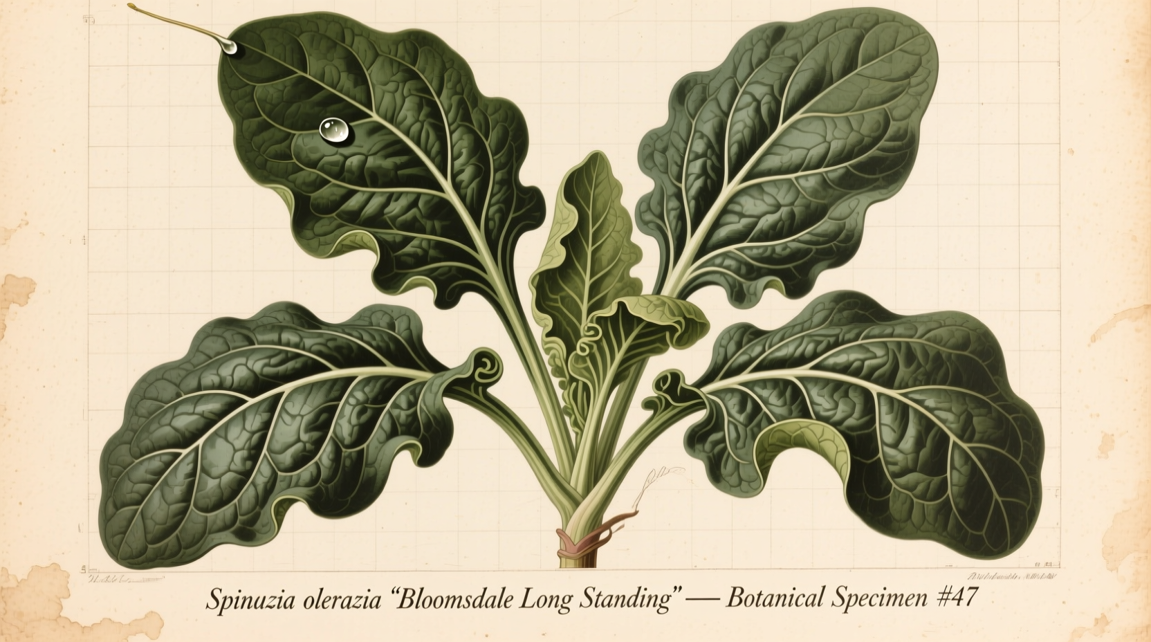 Bloomsdale Long Standing spinach plant showing deeply crinkled leaves
