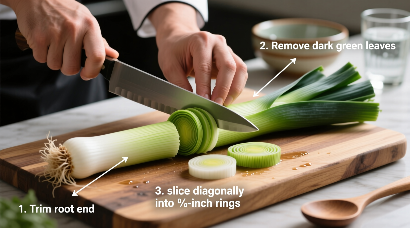 how to cut up a leek