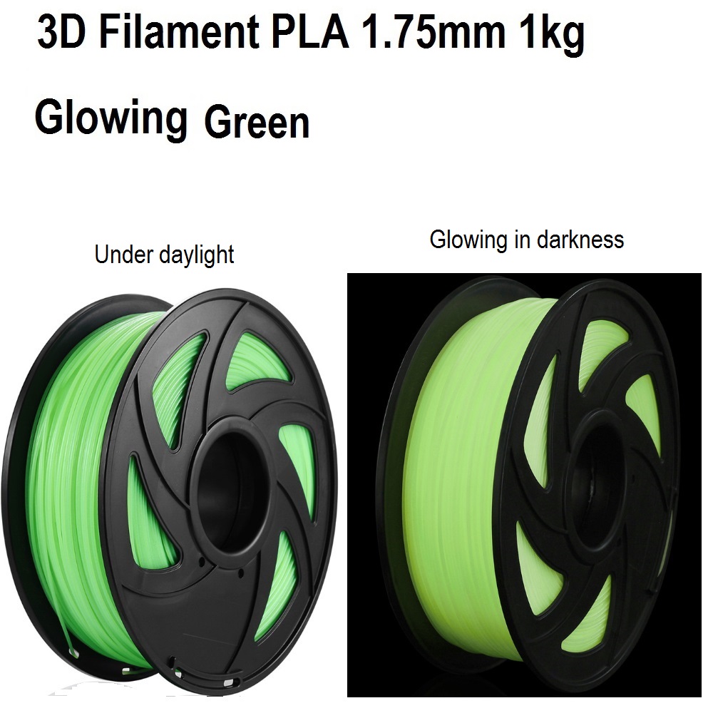 CooBeen 5 Colors Luminous Glowing 3D Filament PLA 1.75mm/1kg Roll Spool Reel Neat Winding for 3D Printer Filament ROHS Factory