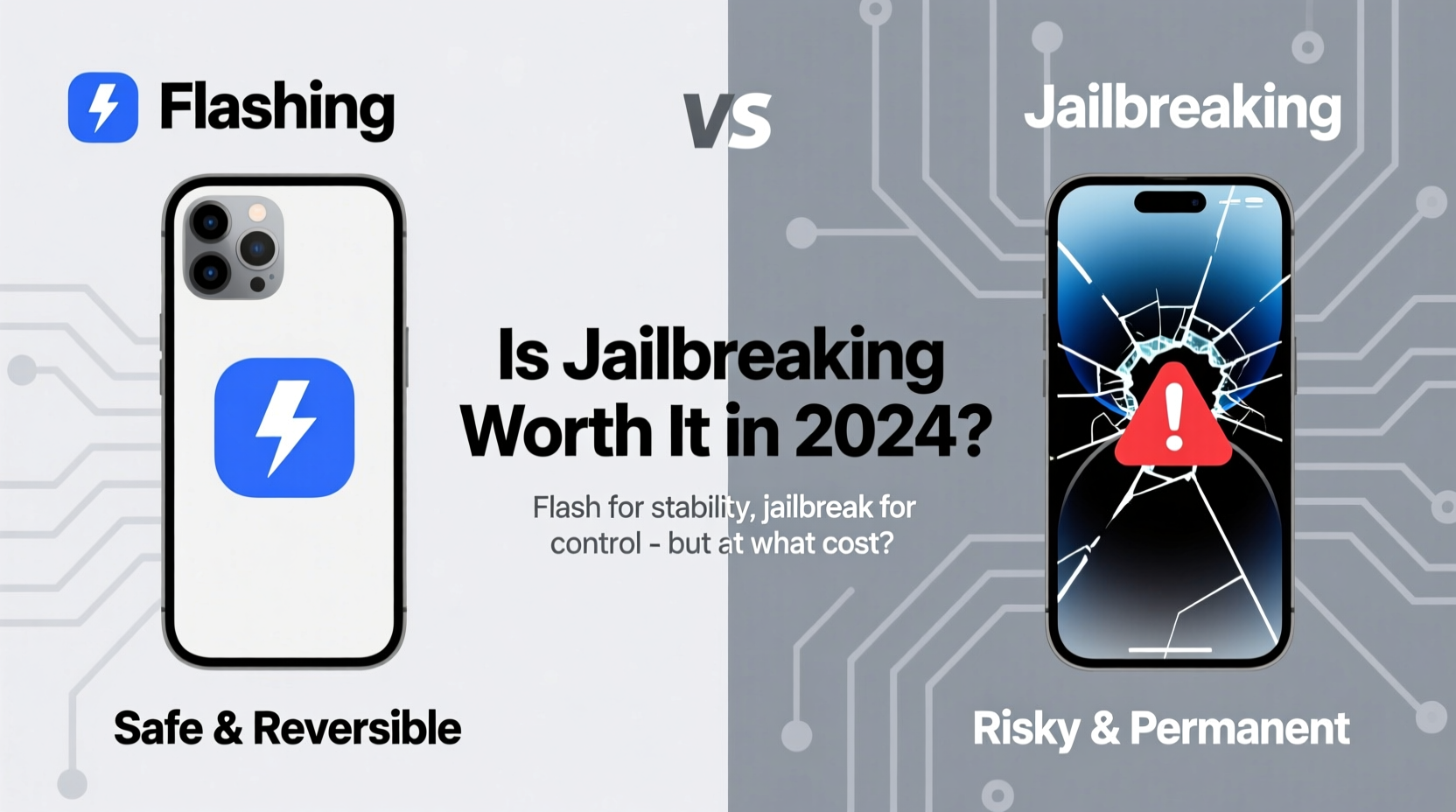 iphone flashing vs jailbreaking is it worth jailbreaking in 2024 or is flashing safer
