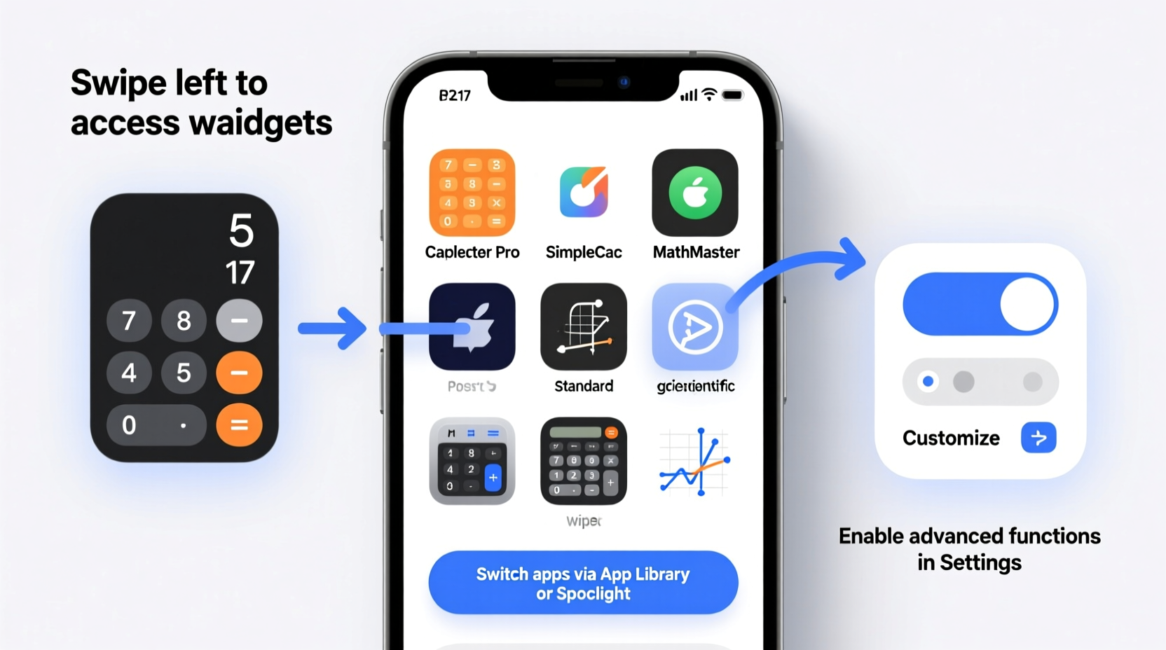 how to customize and switch calculator apps on your iphone for better functionality