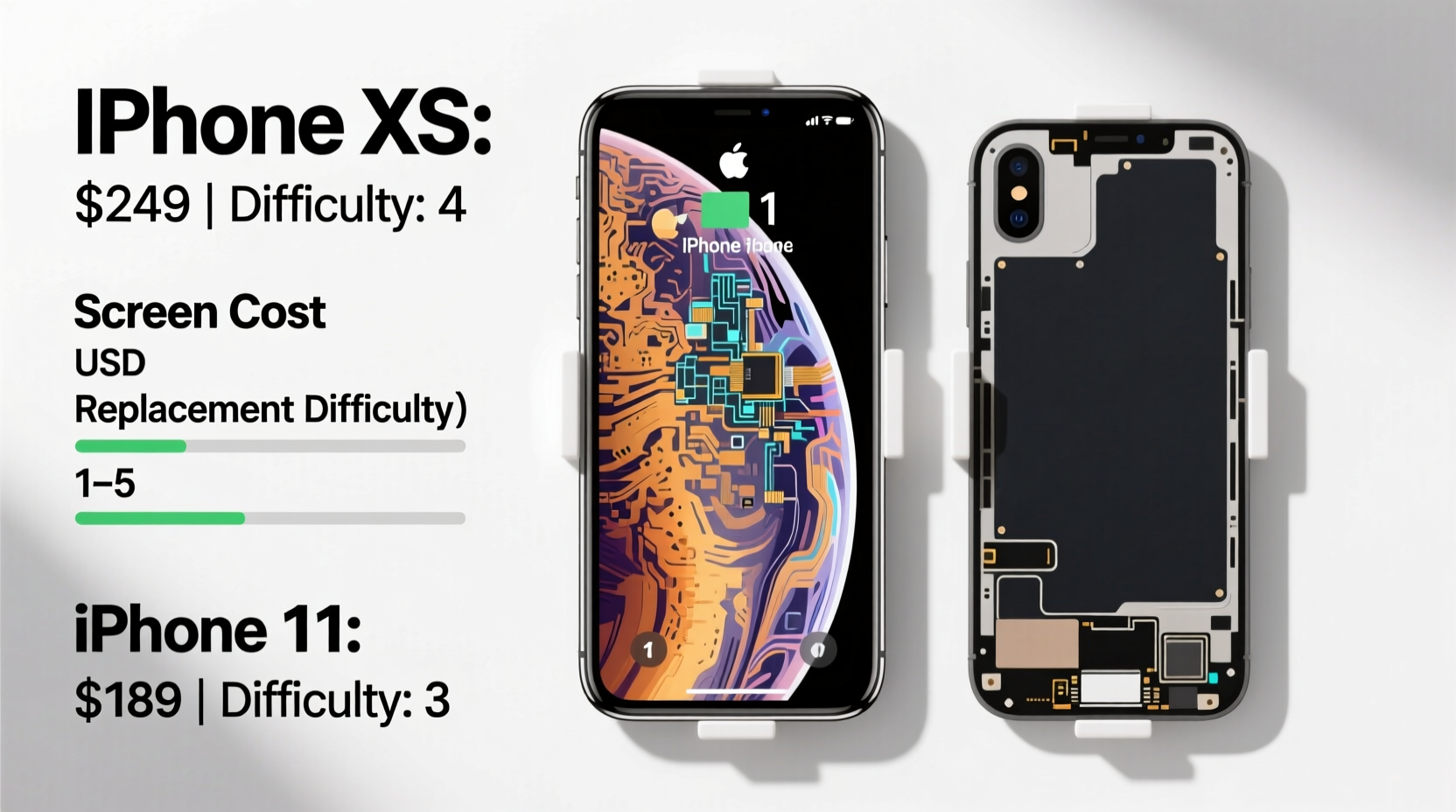 iphone xs or 11 which screen is easier and cheaper to replace