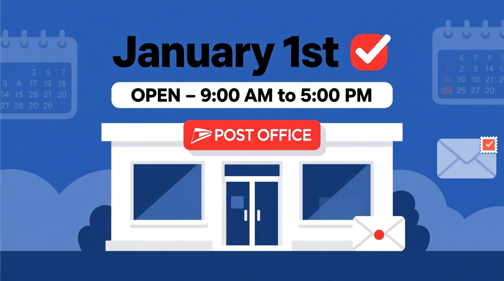 is the post office open on january 1st
