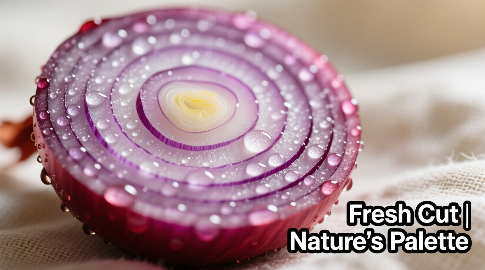 Fresh sliced red onions showing vibrant purple layers