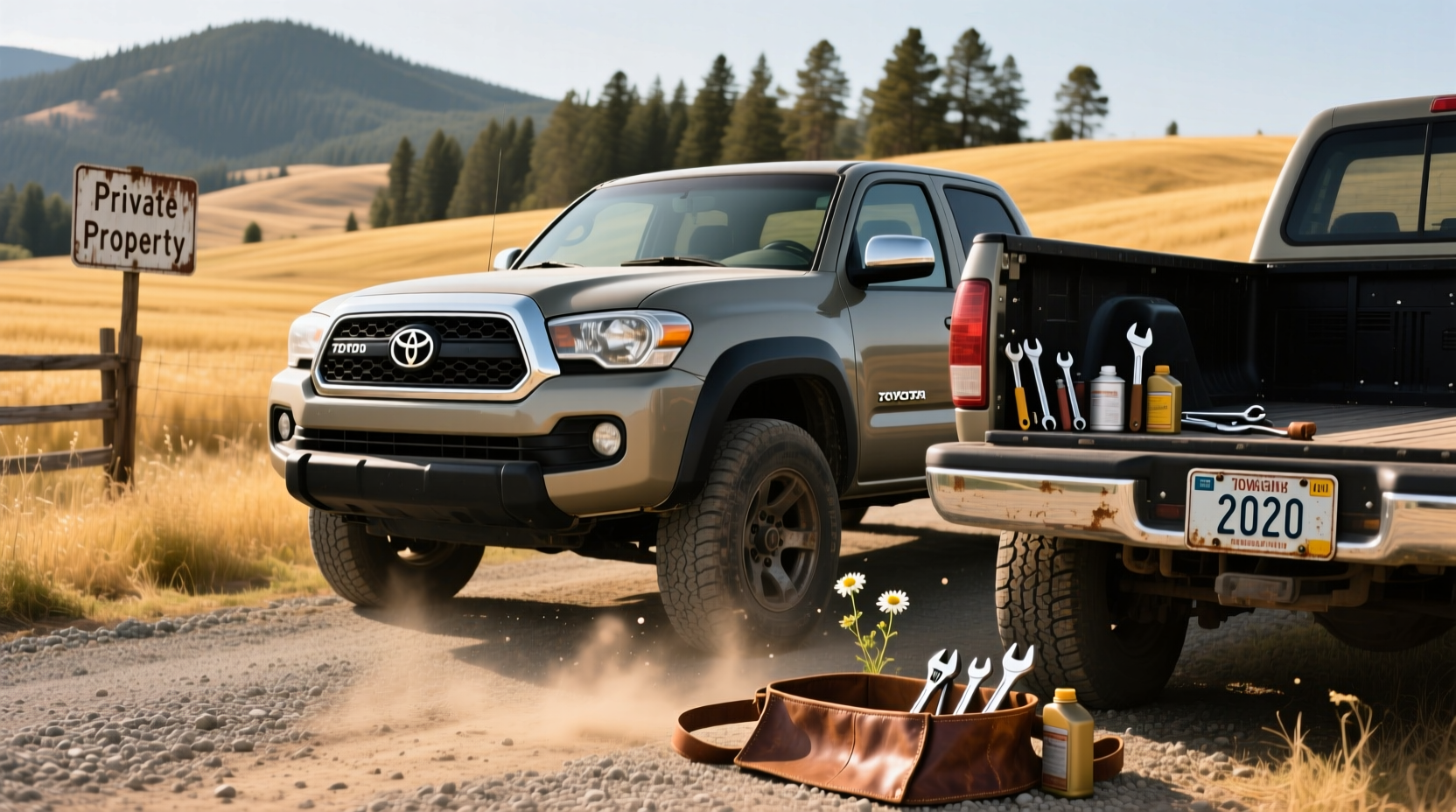 2000 Toyota Tacoma pickup truck on dirt road