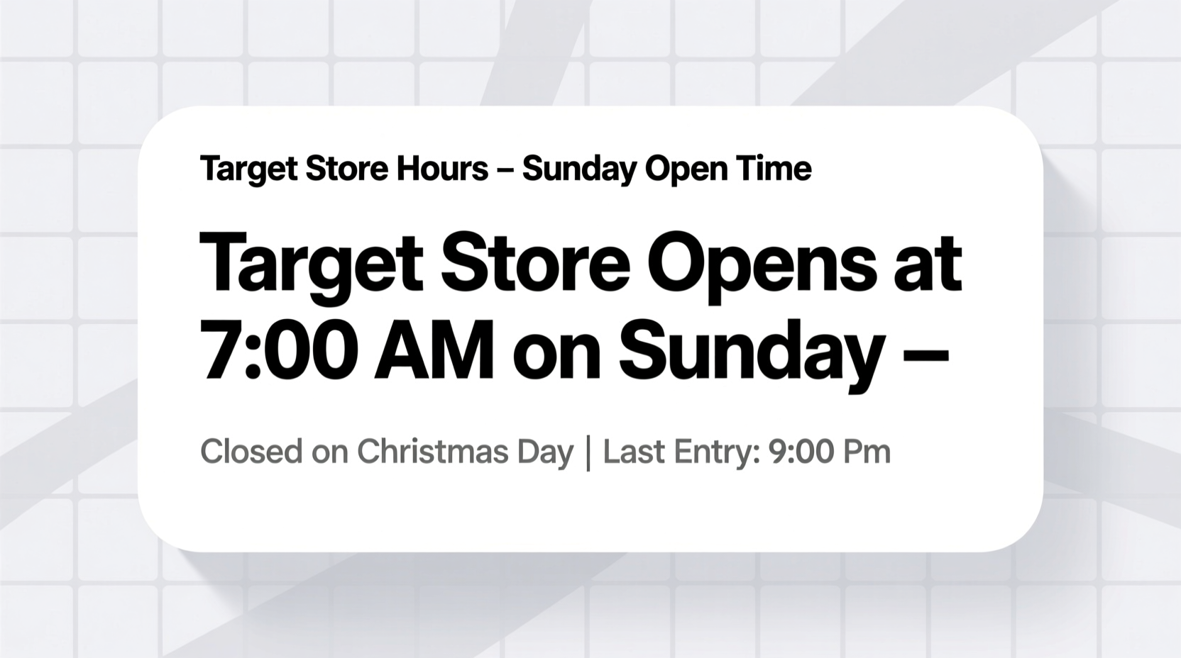 what time is target open on sunday