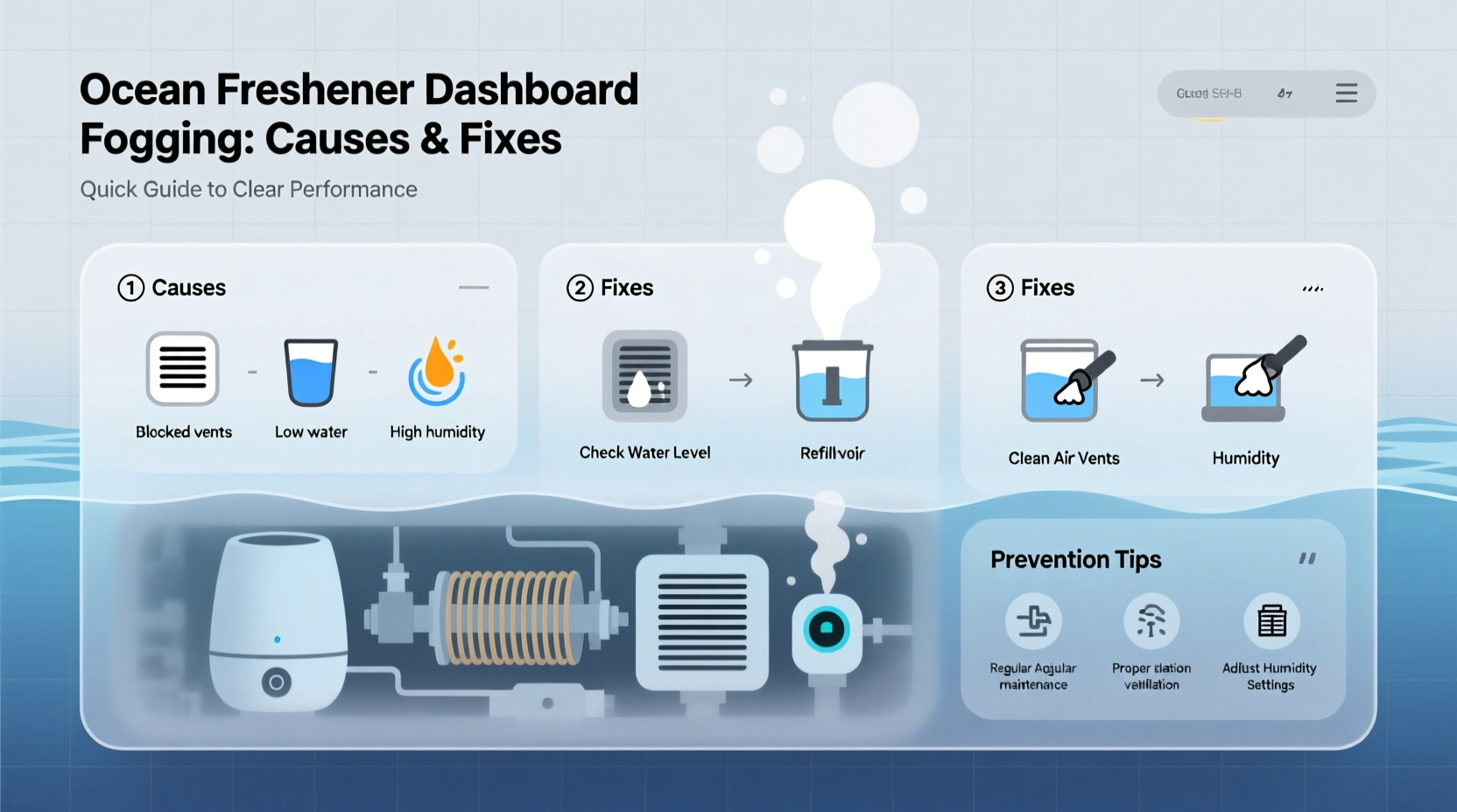 ocean freshener dashboard fogging