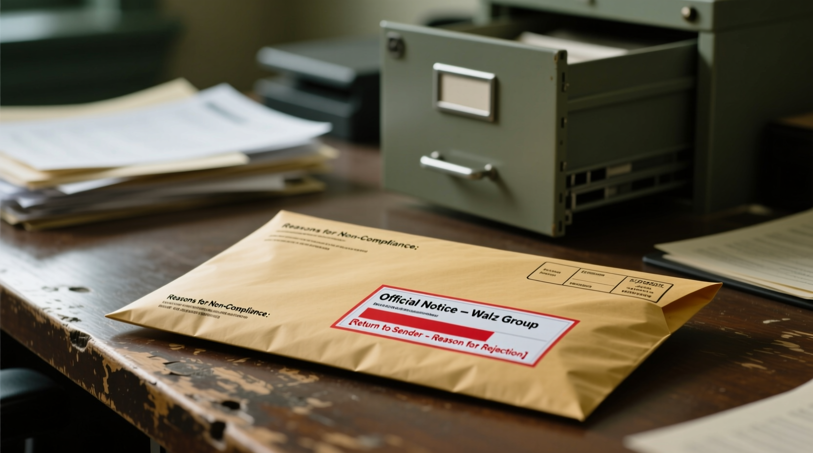 why did walz group send certified mail reasons explanations