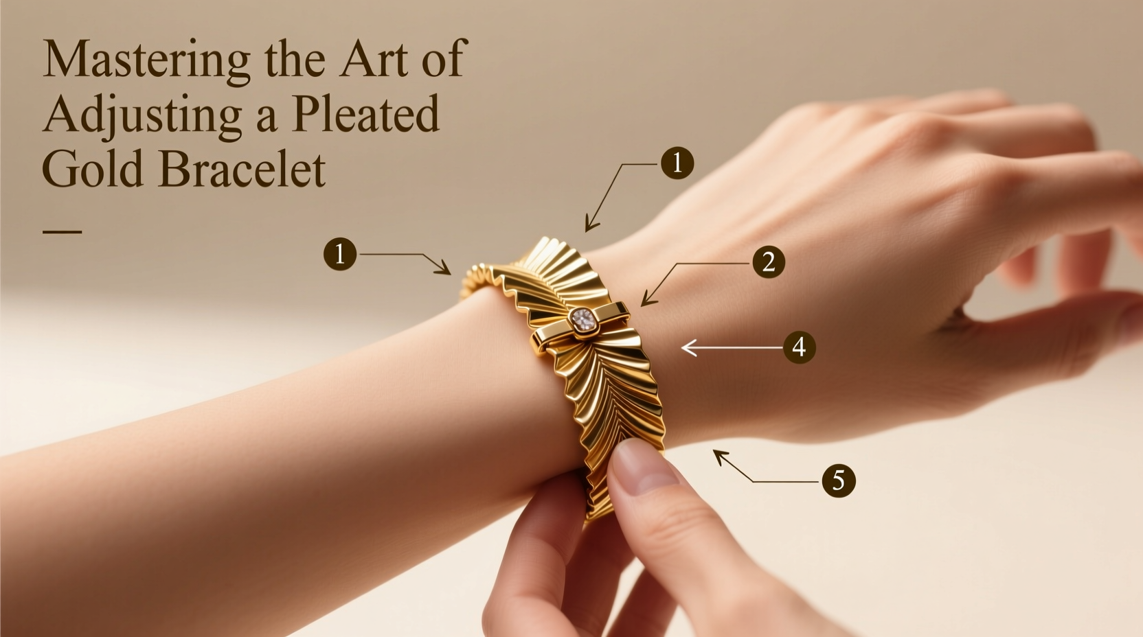 mastering the art of adjusting a pleated gold bracelet step by step guide for a perfect fit