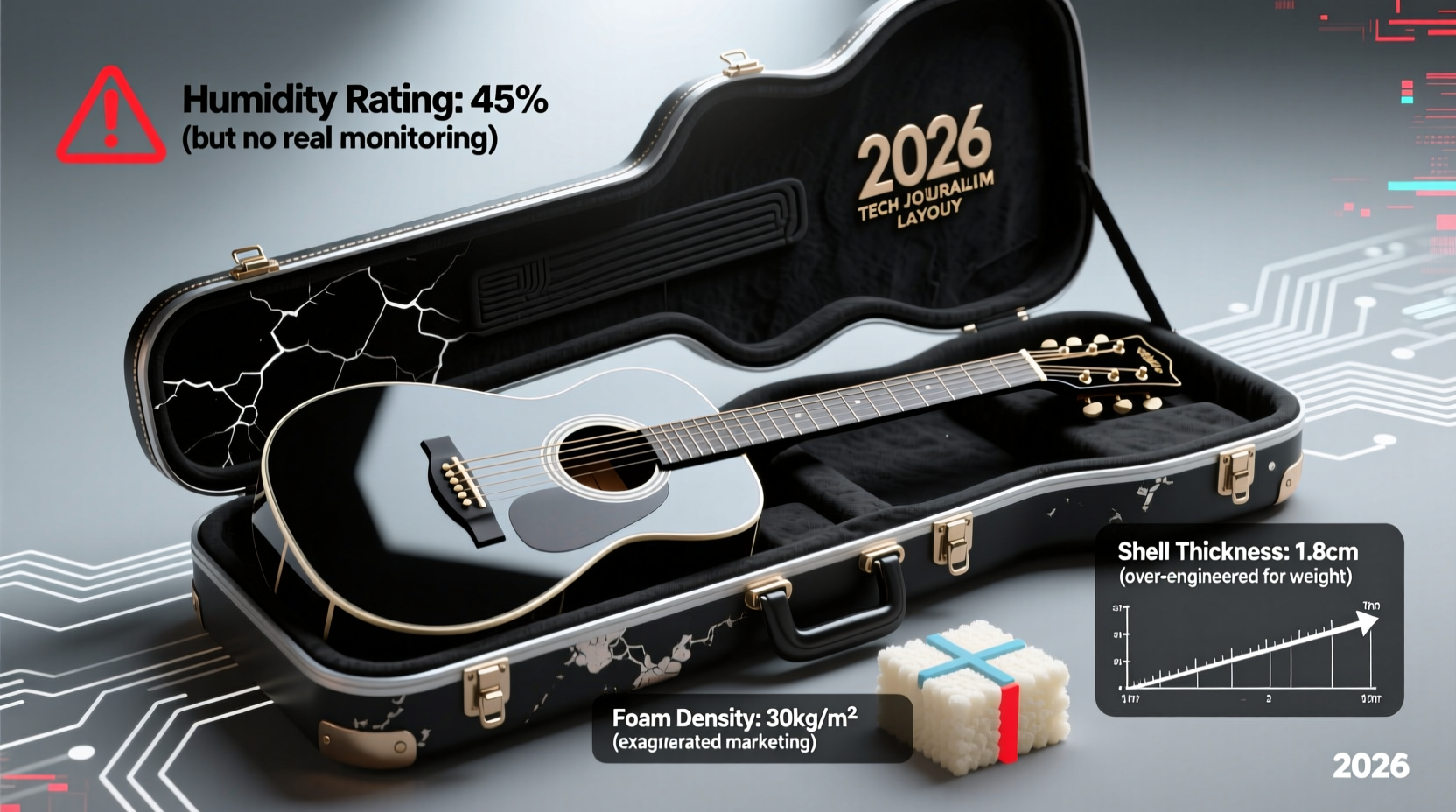 Why do beginner classical guitarists overpay for 'premium' fiberglass cases — 5 misleading specs (humidity rating, shell thickness, foam density) exposed in 2026