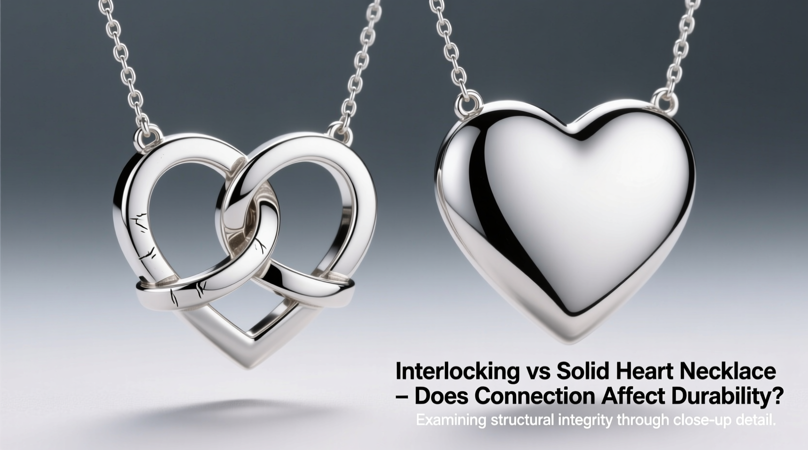 interlocking vs solid heart necklace does the connected design make it less durable
