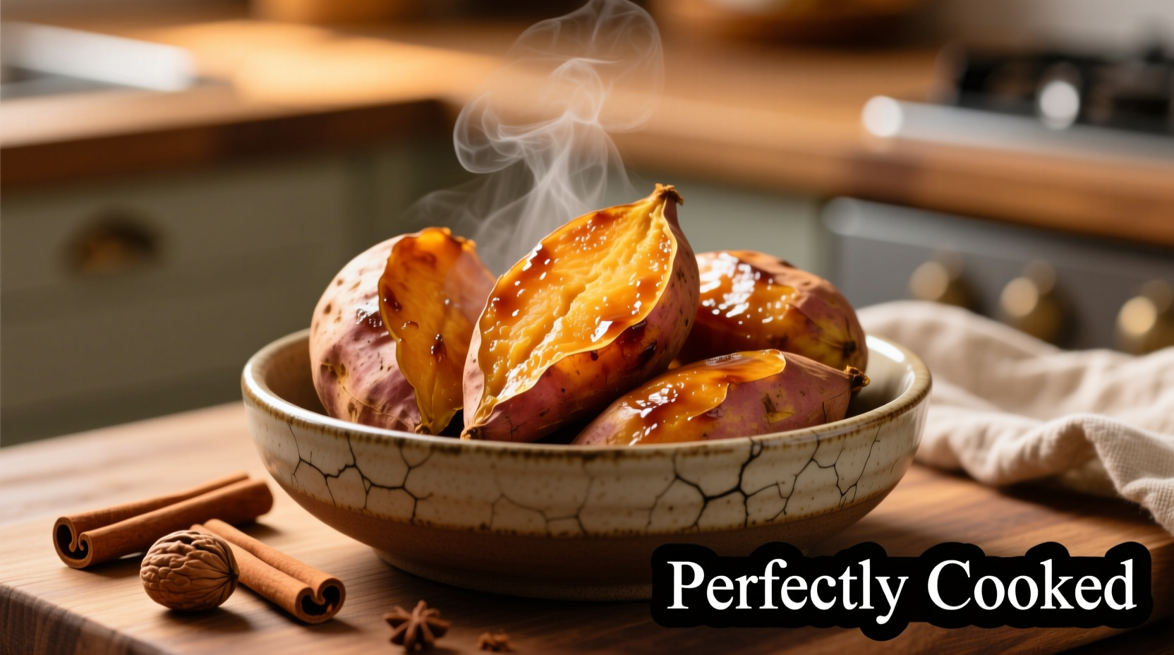 Perfectly cooked pressure-cooked sweet potatoes in a bowl