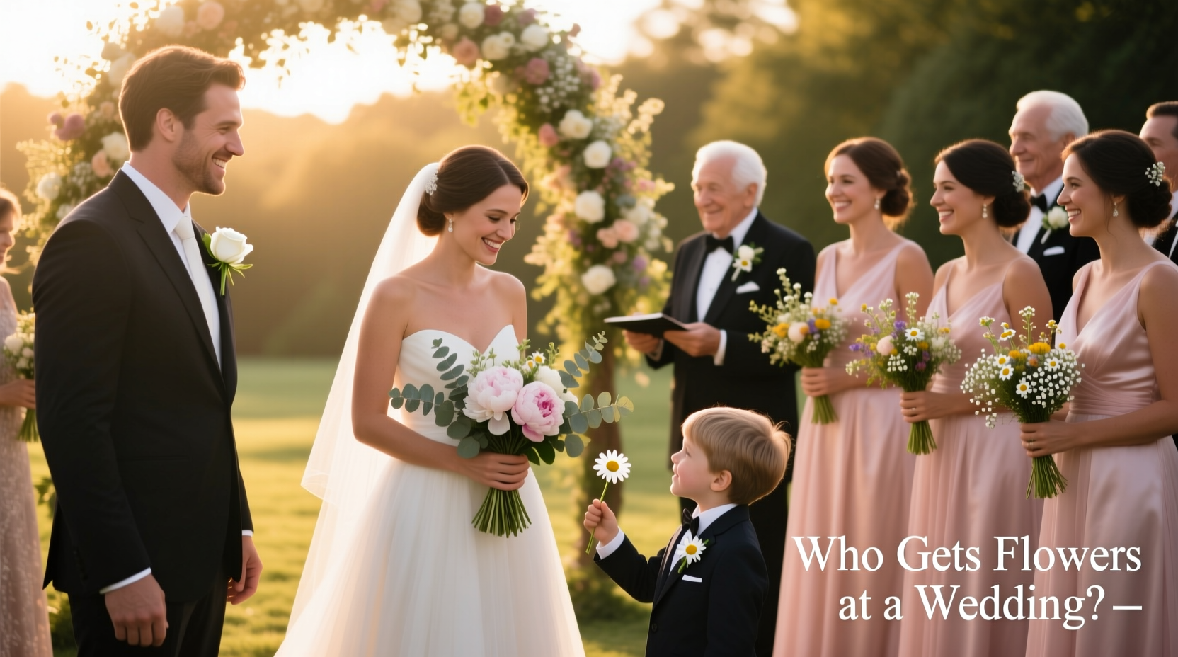 From ring bearers to step-grandmothers—everyone who walks away with a stem or spray
