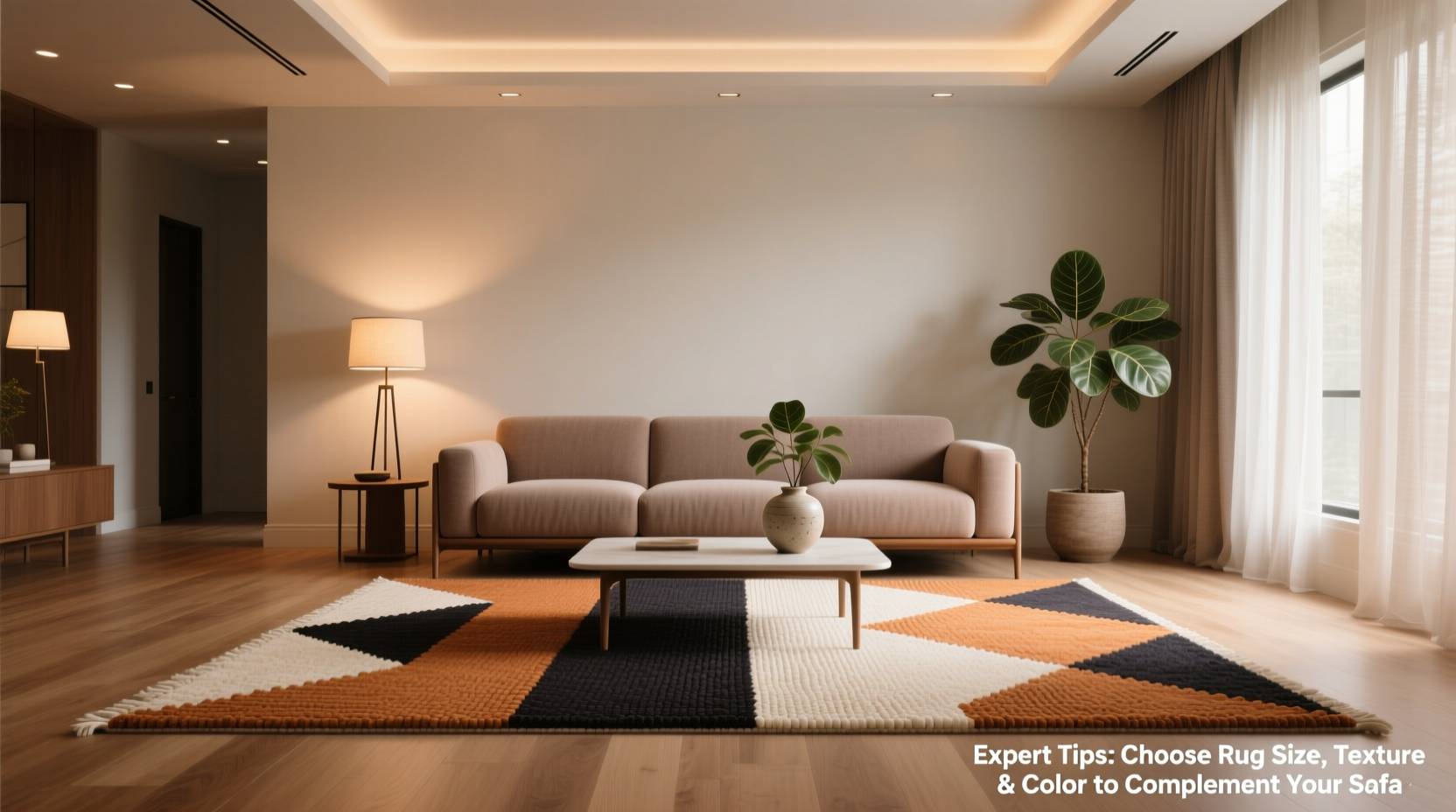 expert tips for choosing the ideal rug to complement your sofa and elevate your living space