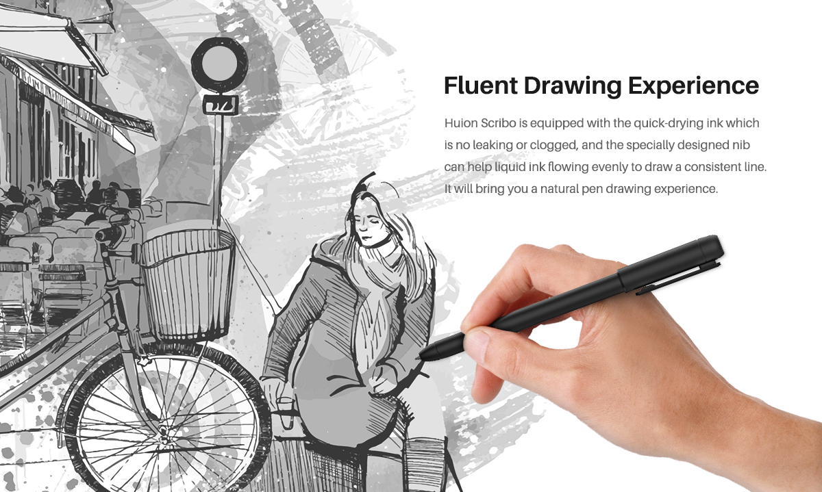 2020 HUION new released scribo PW310  8192 levels touch screen pen for graphic tablet