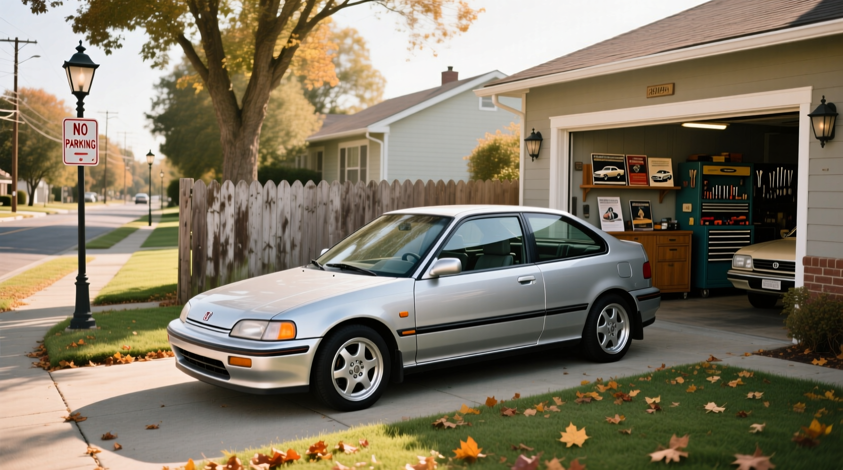 Rear view of a 1995 Honda Civic hatchback showing taillights and hatch design