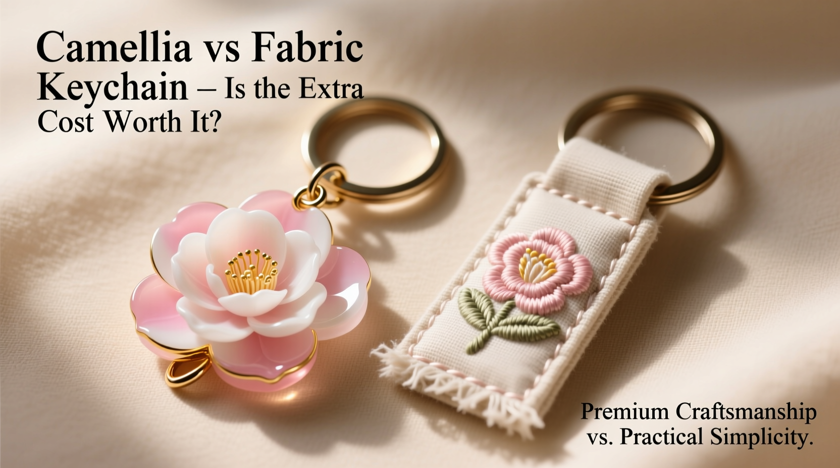 camellia keychain vs fabric keychain is the flower worth the extra cost or is fabric just as good