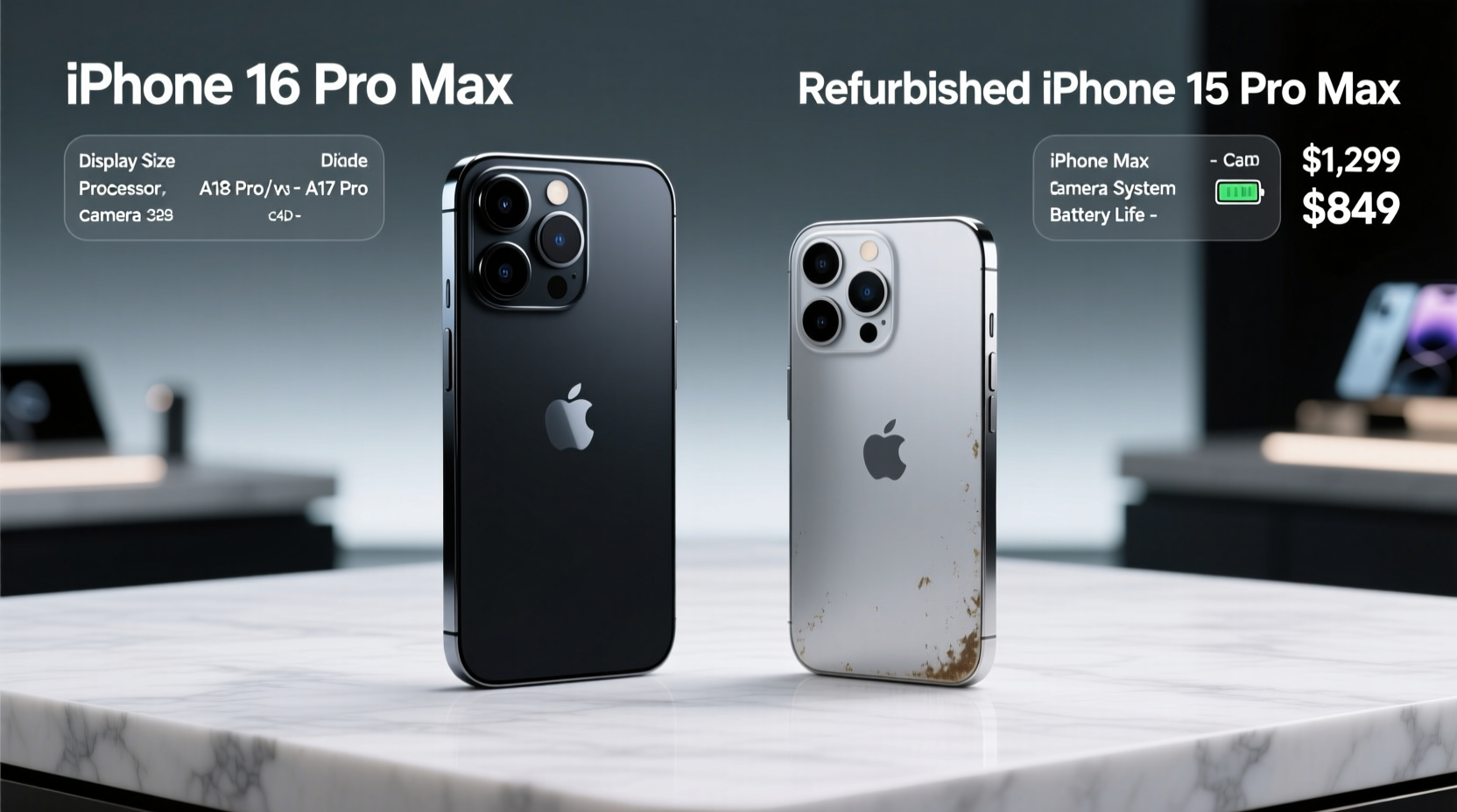 iphone 16 pro max vs refurbished 15 pro max is the upgrade really worth it specs price