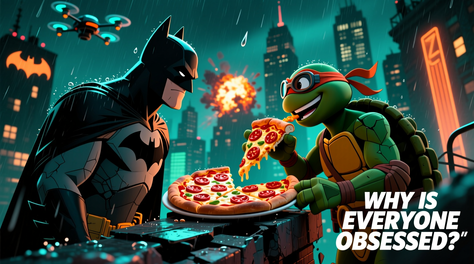 batman vs tmnt pizza why is everyone obsessed with that end scene