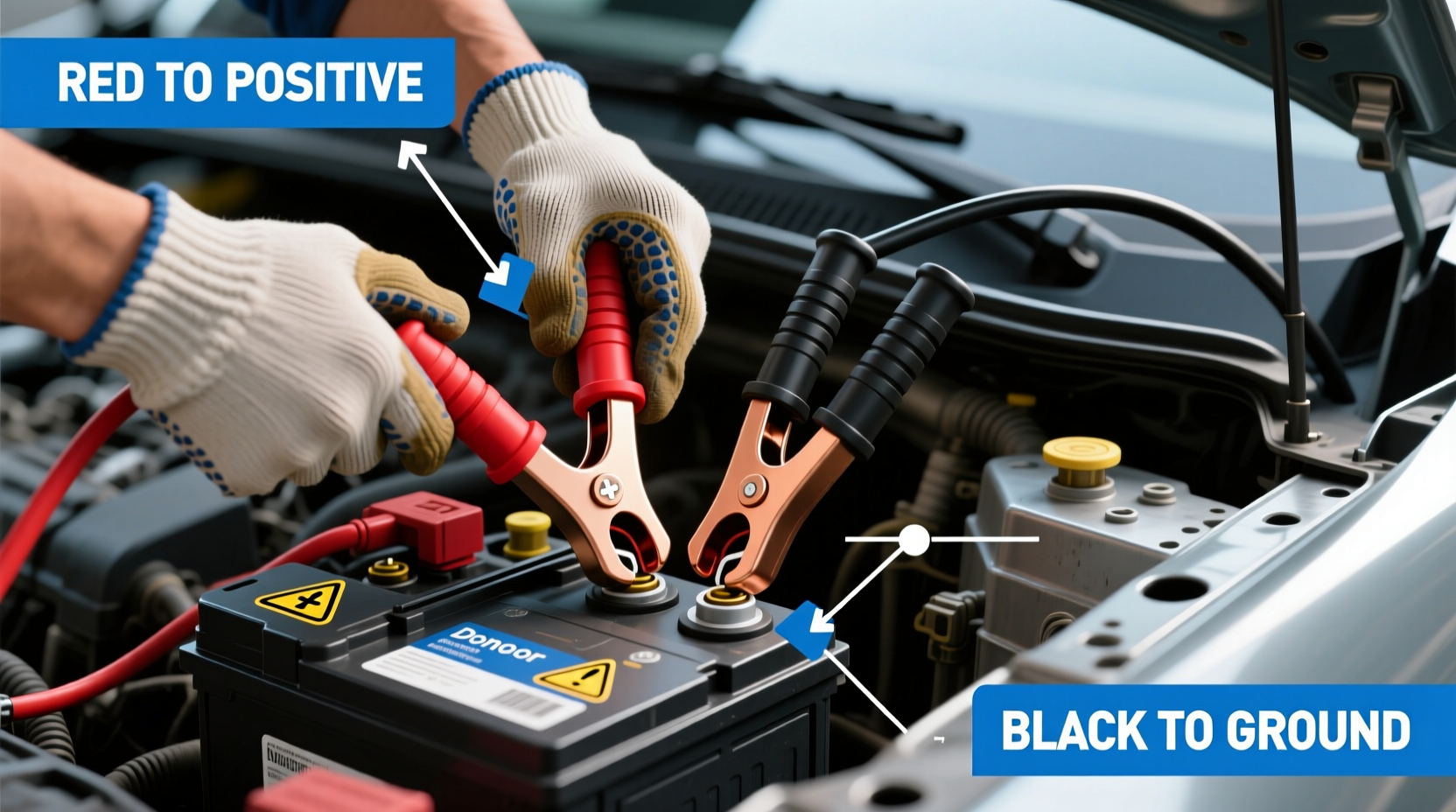 how do you put jumper cables on a car