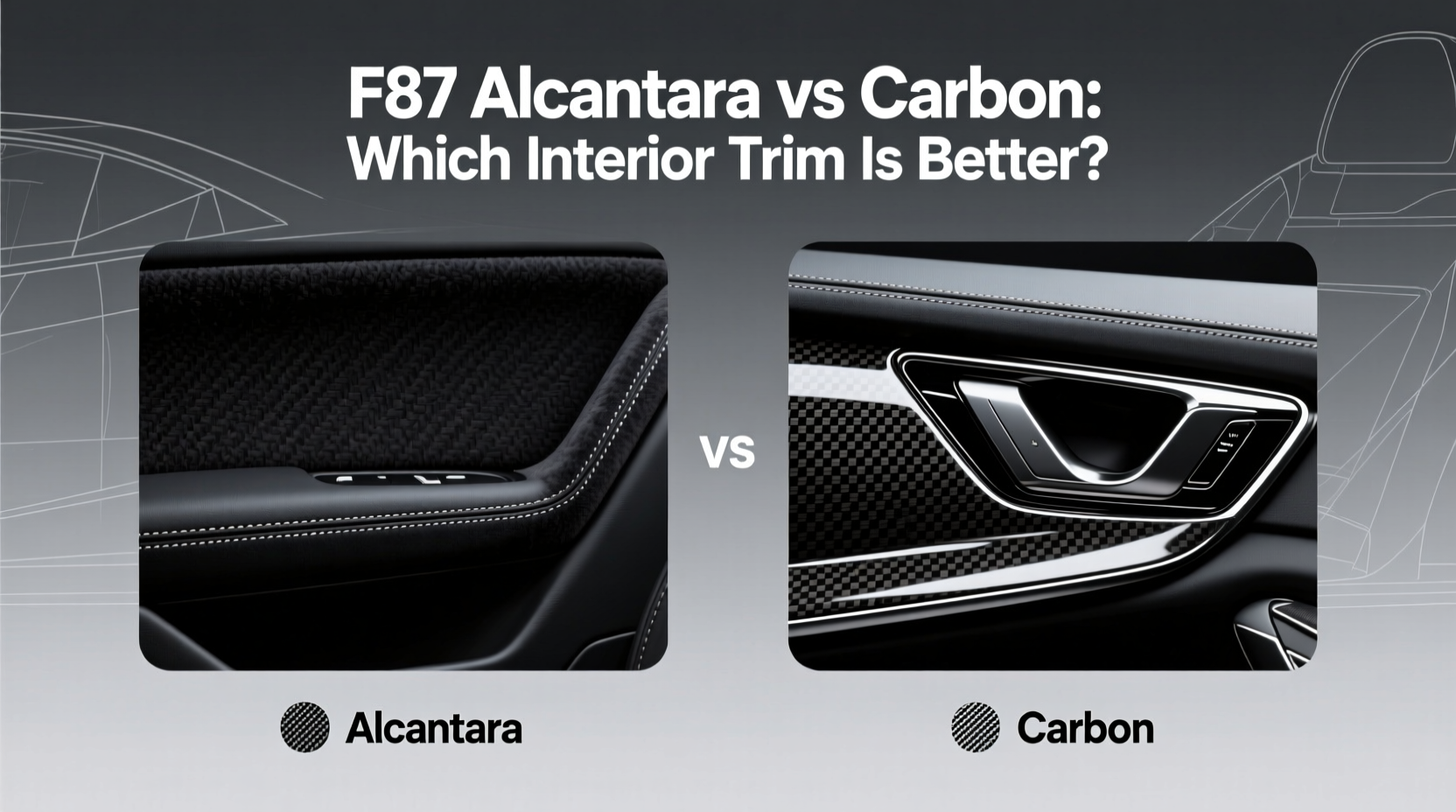 f87 alcantara vs carbon