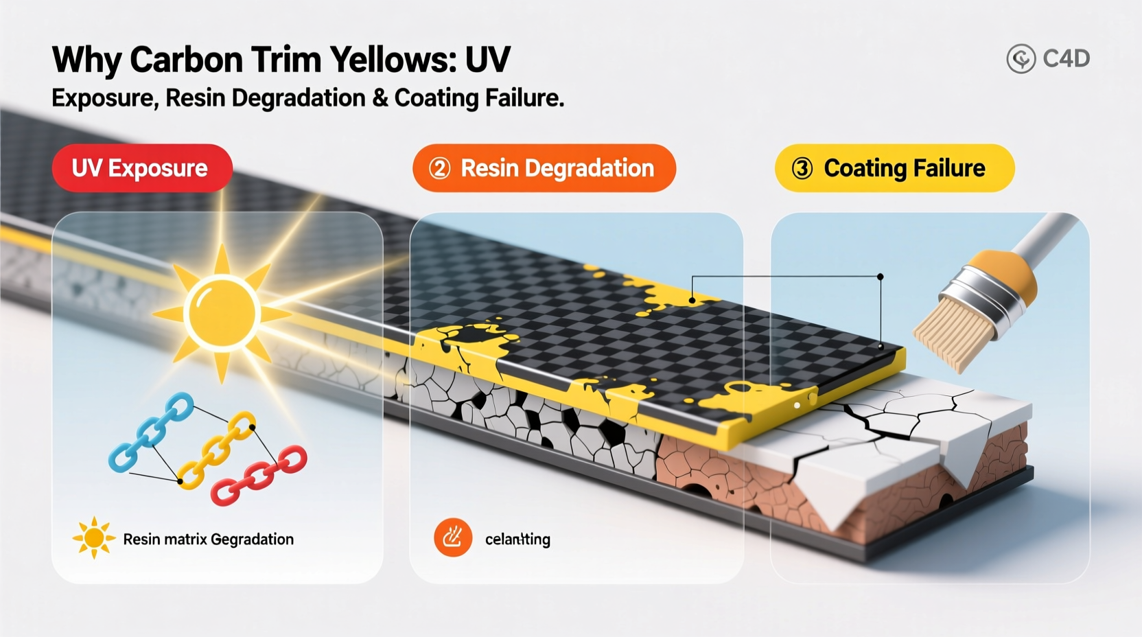 carbon trim yellowing reasons