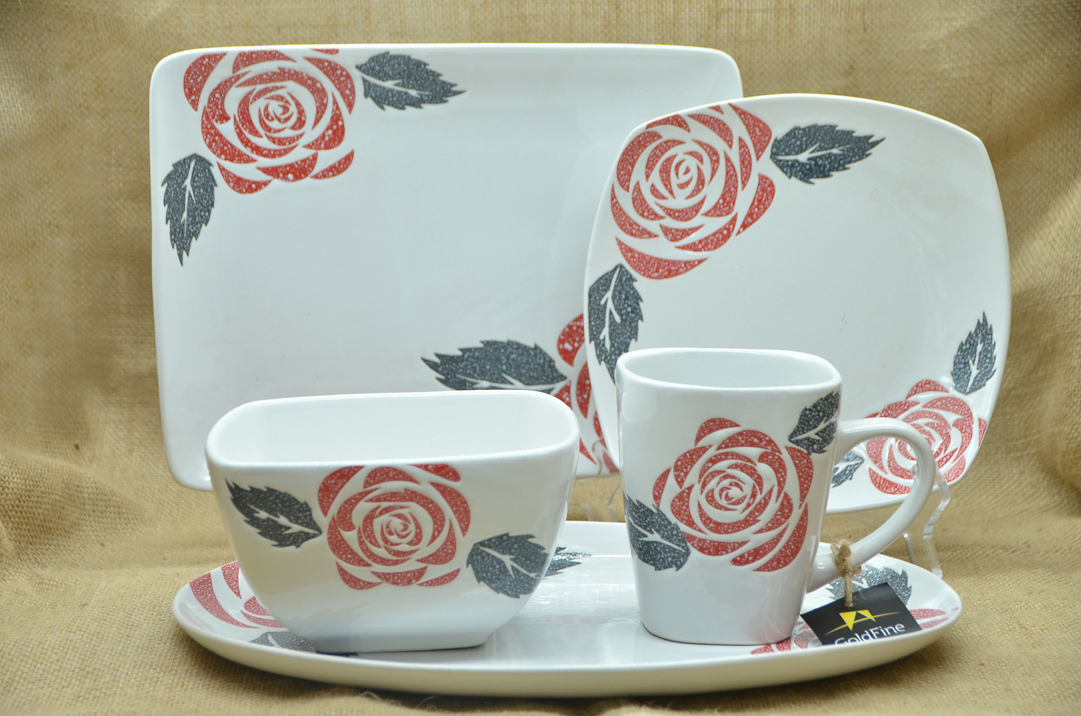 2020 new product colorful flowers wedding event porcelain dinnerware set ceramic
