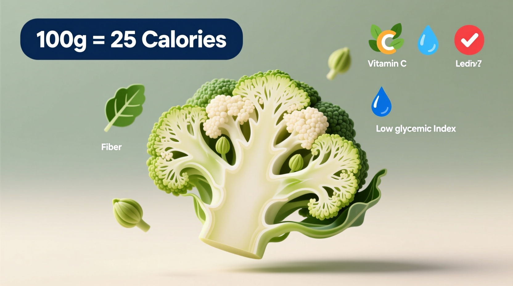 Cauliflower Calories: 25 Per Cup & Complete Nutrition Facts