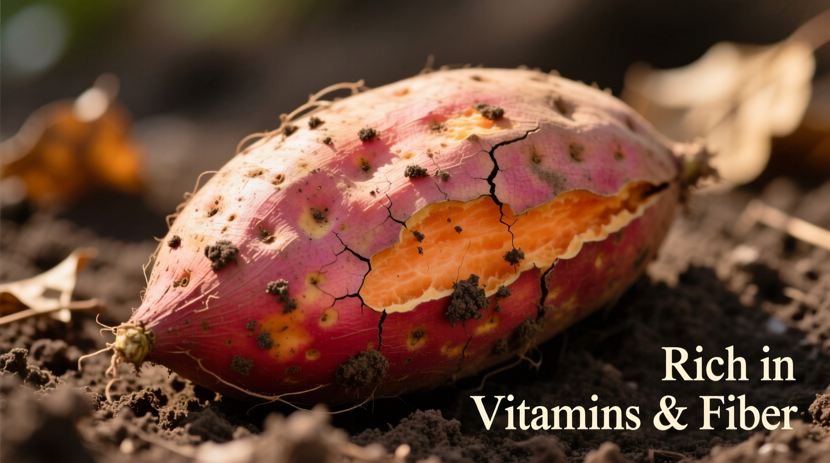 Sweet potato with skin showing nutrient-rich outer layer