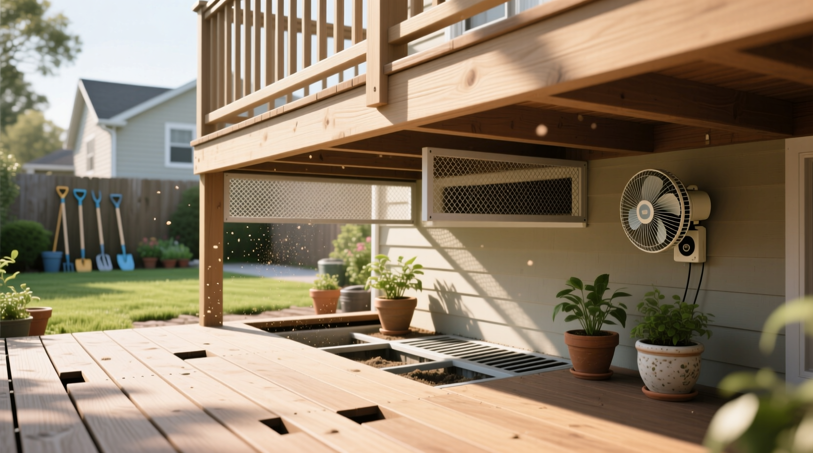 how to get rid of odors under an outdoor deck