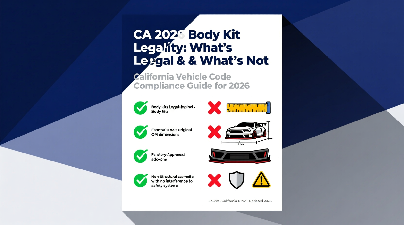 CA 2026 Body Kit Legality: What’s Legal & What’s Not