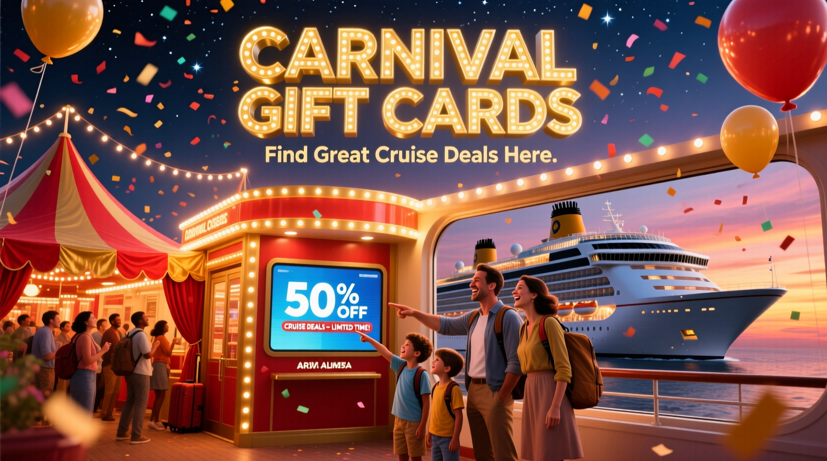 who sells carnival gift cards find great cruise deals here