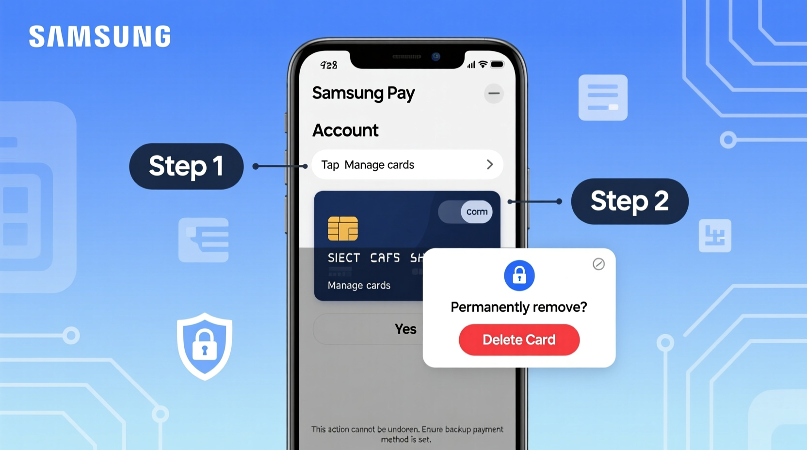 how to securely remove your bank details from a samsung cell phone step by step