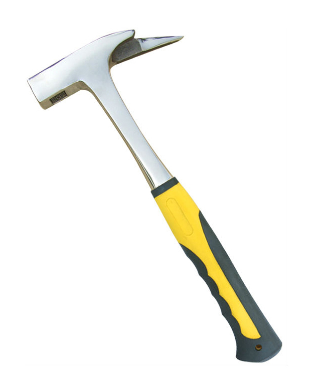 One-piece roofing hammer with steel handle