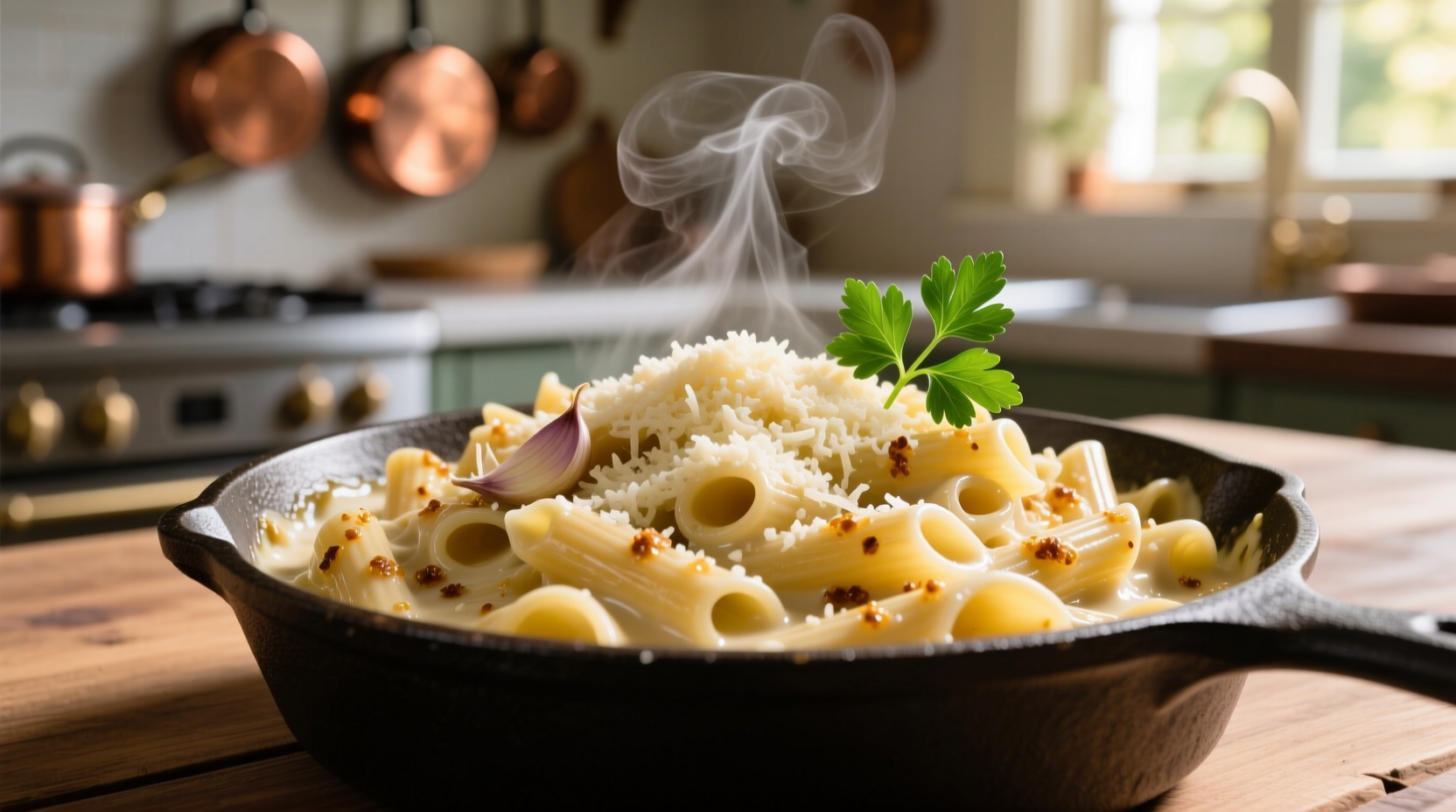 one pot garlic parmesan pasta