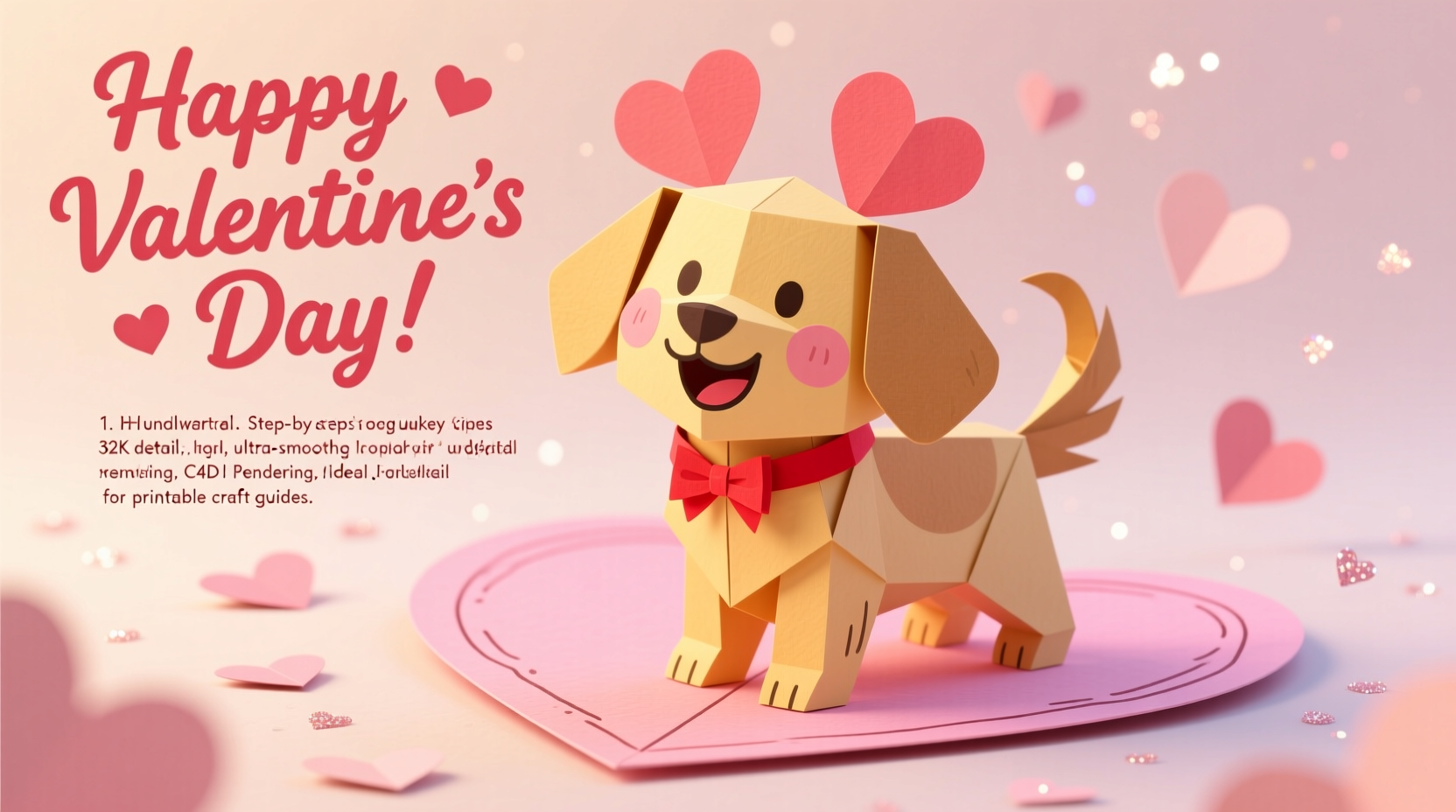 how to valentines day dog on paper