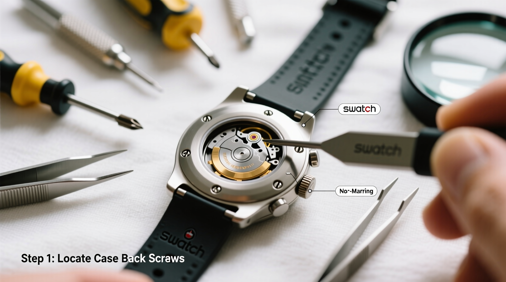 step by step guide to safely opening your swatch watch at home
