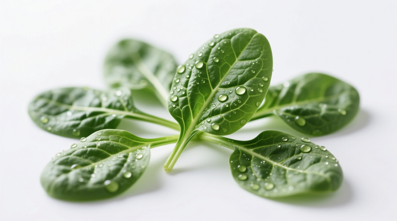 Fresh spinach leaves on white background