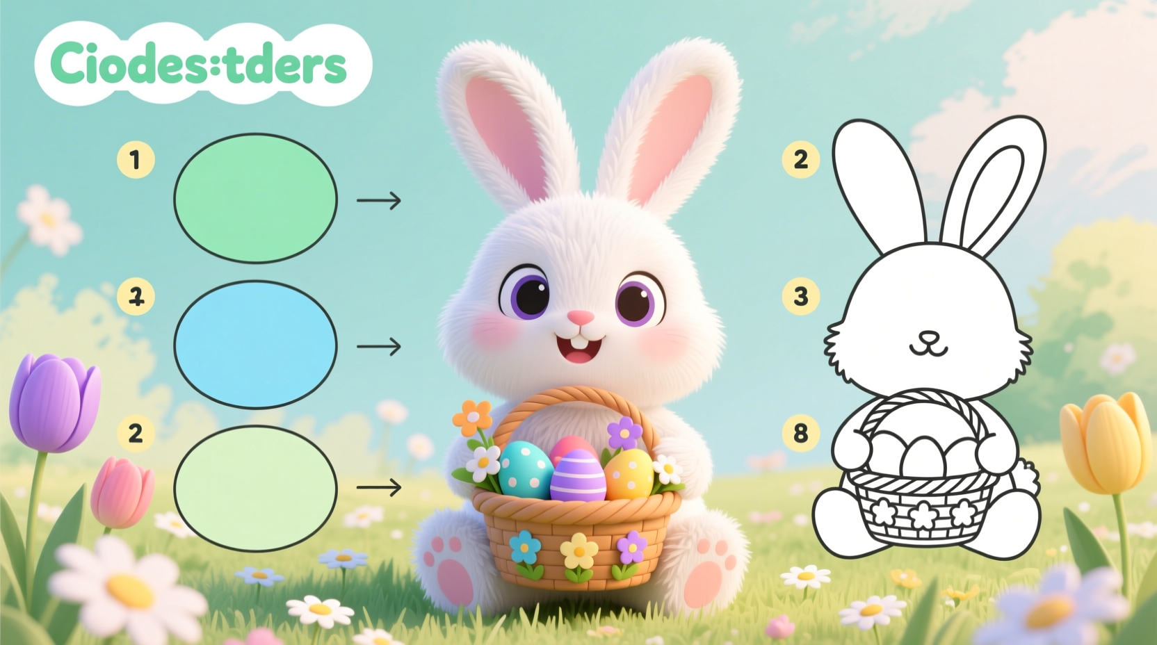 how draw a easter bunny