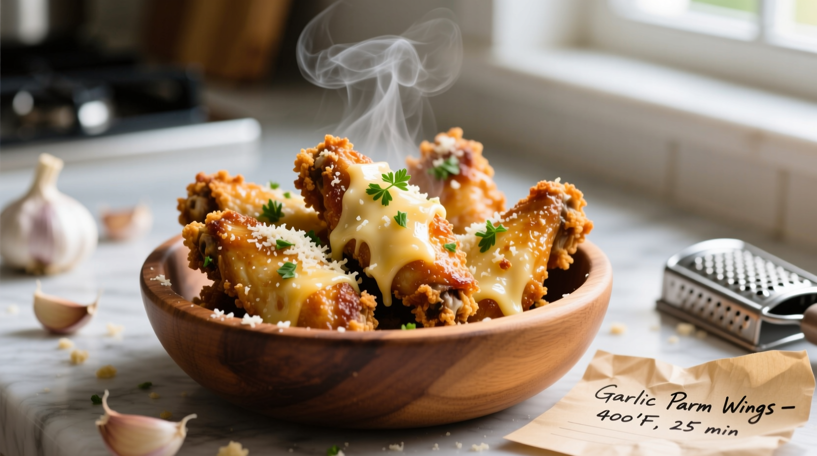 how to make garlic parm wings