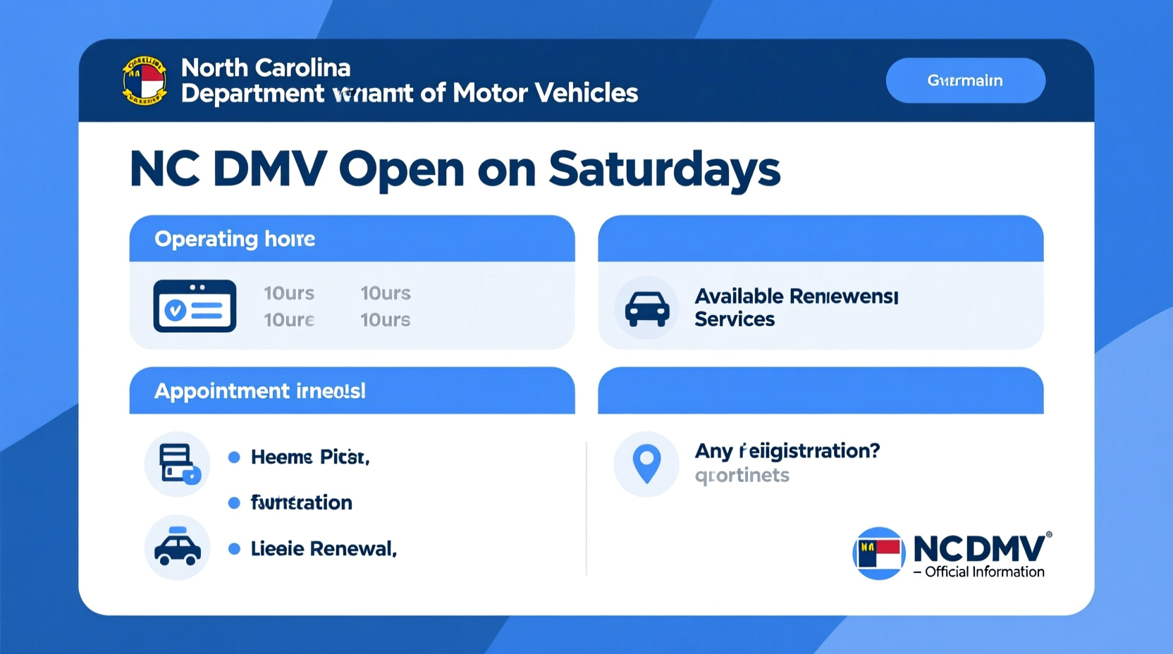 is nc dmv open on saturdays