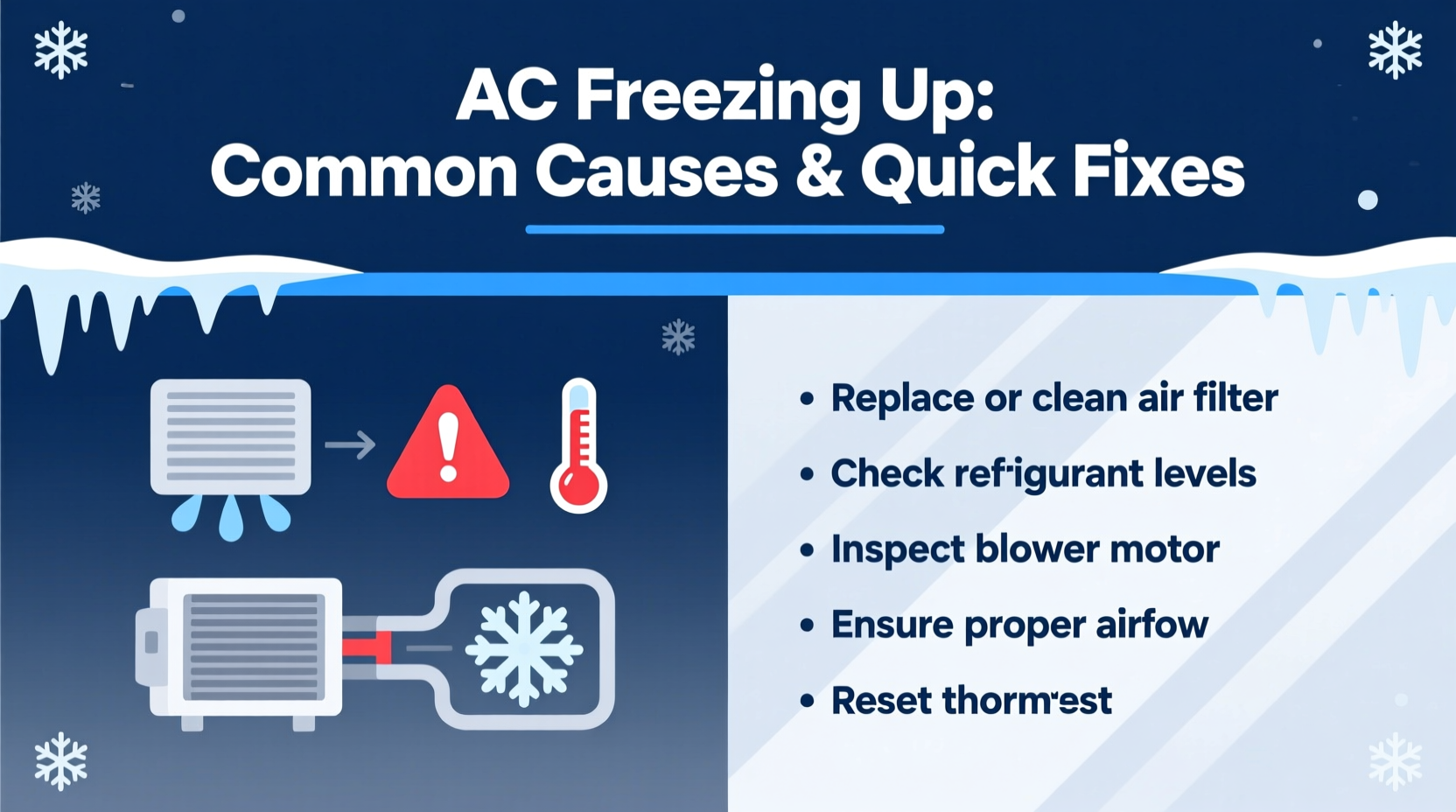 ac freezing up common causes and quick fixes