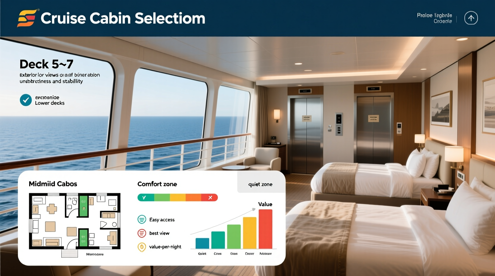 find the best room on a cruise with comfort and value in mind