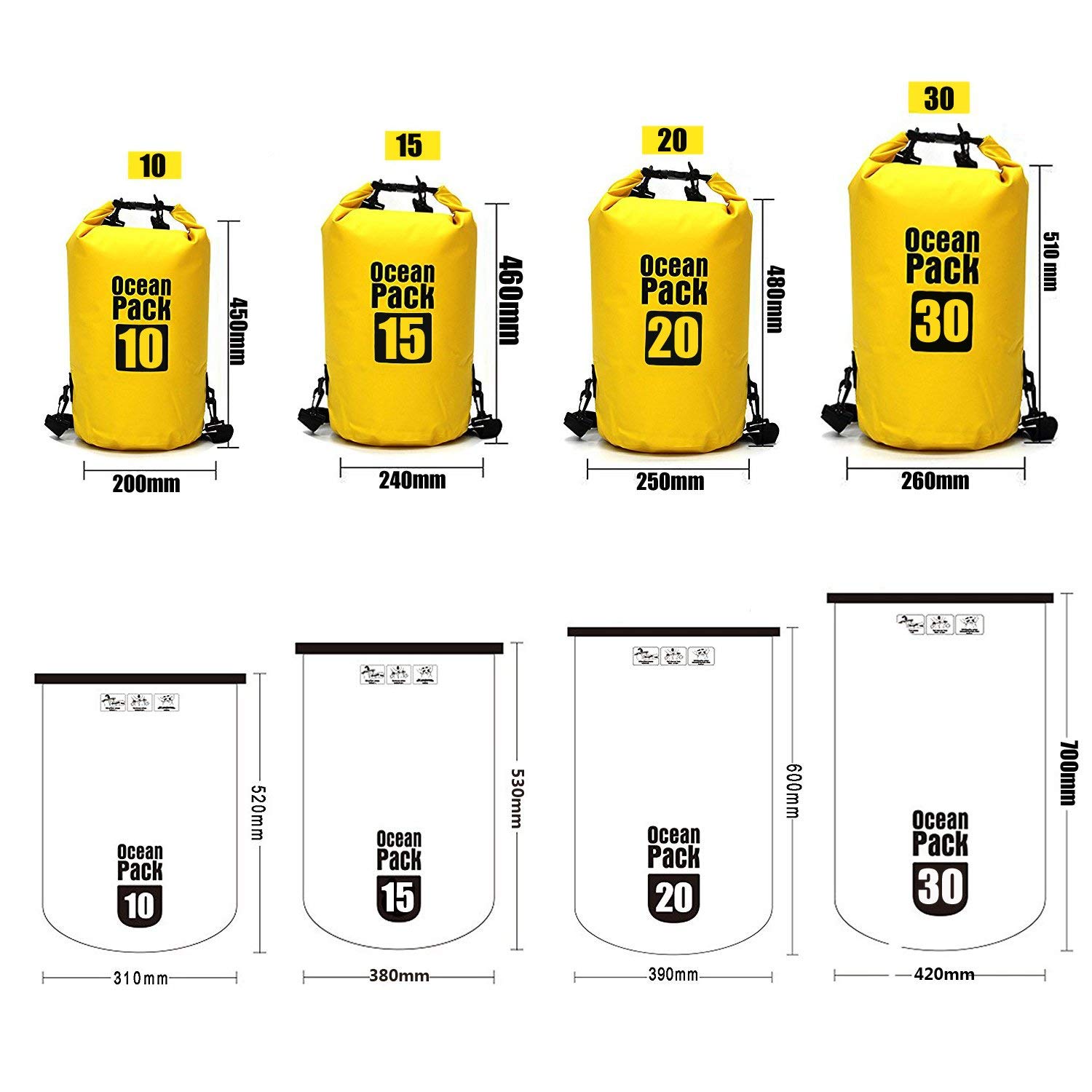 2021 Amazon Hot Sale 10L Floating Water proof Dry Bag,Ocean Pack Waterproof Dry Bag Keeps Gear Dry with Adjustable Strap