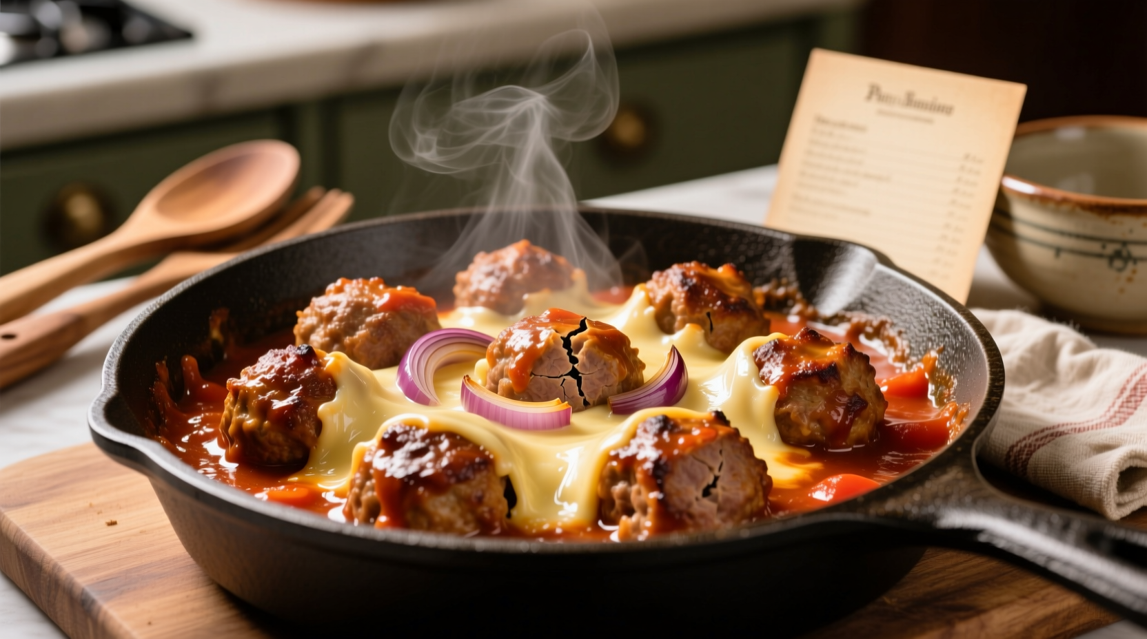 pork meatball skillet bake
